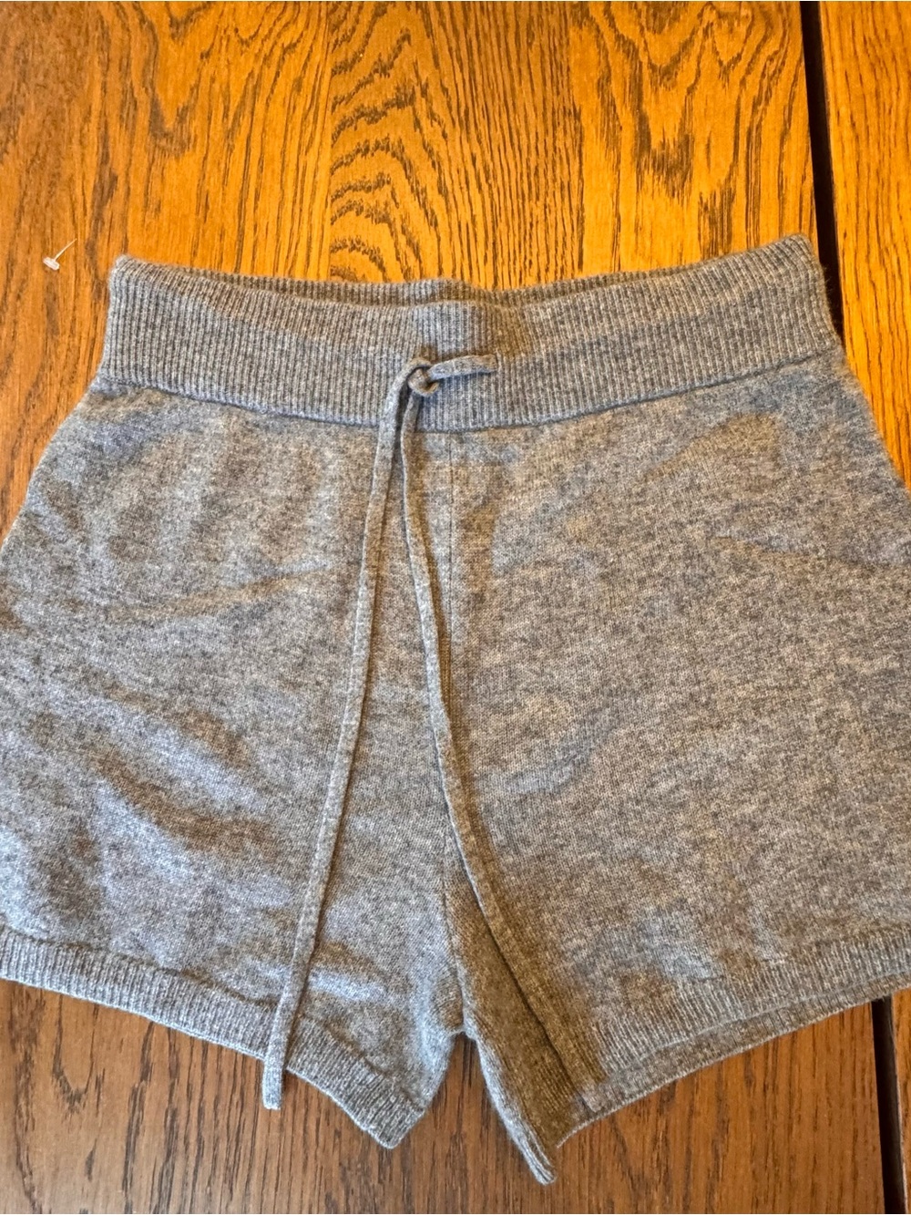 Reformation Cashmere Cozy Knit Drawstring Lounge Shorts Gray - Picture 2 of 9
